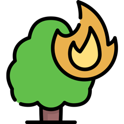 Ikona ognia symbolizująca operat przeciwpożarowy – bezpieczeństwo ppoż. dla składowisk odpadów i budynków z EKOKONSULT.