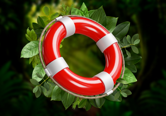 Miniatura koła ratunkowego, symbolizująca pomoc EKOKONSULT w przedłużaniu terminów zezwoleń dla firm.