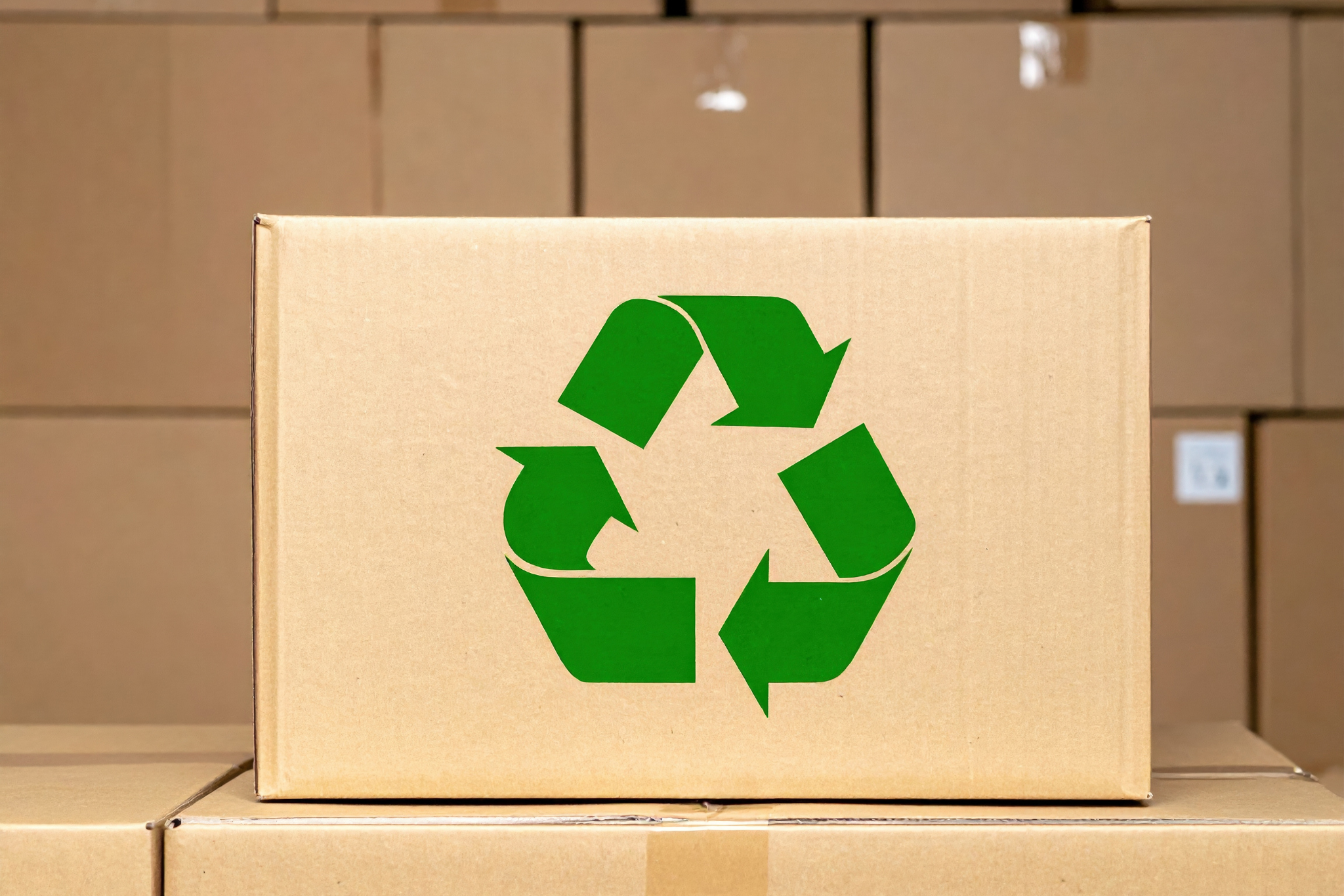 Karton z symbolem recyklingu – opakowanie zgodne z wymaganiami ROP.